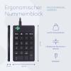 R-GO Tools Numpad Break Bluetooth®, bezdrátový číselná klávesnice ergonomická, Tiché klávesy černá