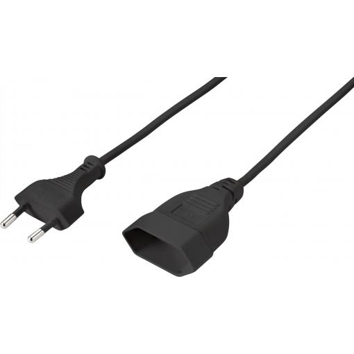 Sygonix SY-5044230 napájecí prodlužovací kabel, černá, 0.20 m