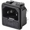 TRU COMPONENTS TC-10088372 IEC zástrčka C13/C14 C14 zástrčka, vestavná rovná Počet kontaktů: 3 10 A černá 1 ks