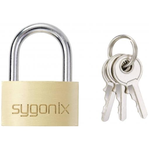 Sygonix SY-5045288 visací zámek 29.8 mm částečně se stejným uzavíráním zlatožlutá na klíč