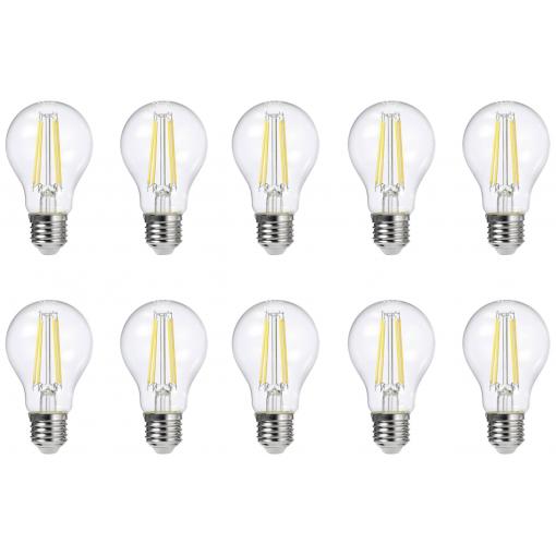 Sygonix SY-5275992 LED Energetická třída (EEK2021) E (A - G) E27 klasická žárovka 7.3 W = 60 W teplá bílá (Ø x v) 60 mm x 104 mm nestmívatelné 10 ks