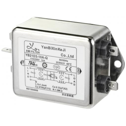 TRU COMPONENTS TC-10471948 Odrušovací filtr 250 V/AC 10 A 0.6 mH (d x š x v) 75 x 51 x 37 mm 1 ks