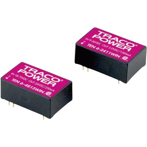 TracoPower TEN 6-2415WIN DC/DC měnič napětí do DPS 24 V/DC 24 V/DC 250 mA 6 W Počet výstupů: 1 x Obsah 1 ks