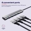 Trust 24948 USB Hub 4 porty USB-A USB 3.2 Gen1 5 GBit/s s konektorem USB C tmavě šedá Halyx-4-port