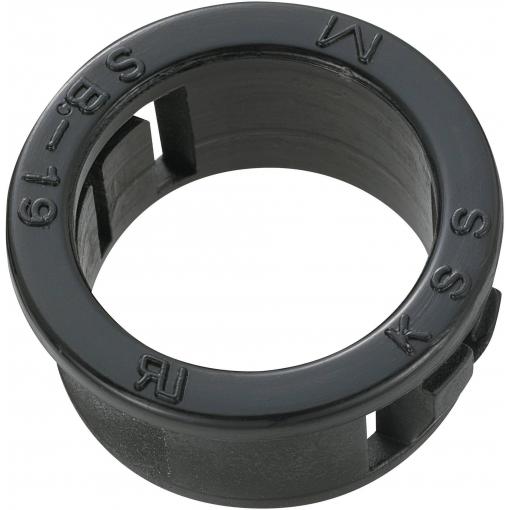 TRU COMPONENTS TC-SBR19M203 kabelová průchodka 15.8 mm, max. tloušťka desky 3.2 mm, polyamid, černá, 100 ks