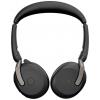 Jabra Evolve2 65 Flex Link380c UC Headset otevřená (On Ear) Bluetooth® stereo černá Potlačení hluku headset, Vypnutí zvuku mikrofonu, regulace hlasitosti,