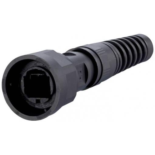 Metz Connect 1401025002KE, RJ45 konektor, průchodkové pouzdro, černá, 1 ks