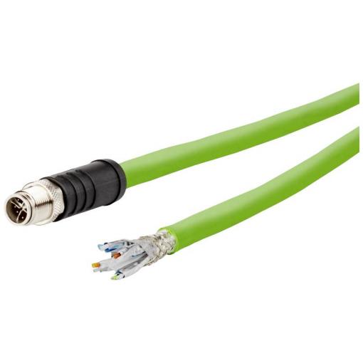 Metz Connect 142M6X10020 M 12 síťové kabely, propojovací kabely CAT 6A SF/UTP 2.00 m zelená krytí PUR, odolné proti kyselinám, odolné proti ozonu, odolné proti