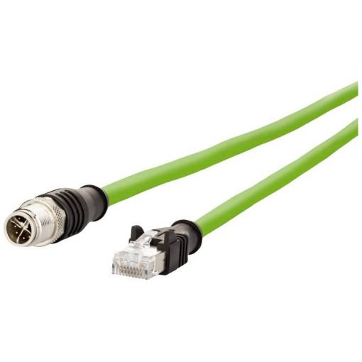 Metz Connect 142M2X15050 M 12 síťové kabely, propojovací kabely CAT 6A S/FTP 5.00 m zelená krytí PUR, odolné proti kyselinám, odolné proti ozonu, odolné proti
