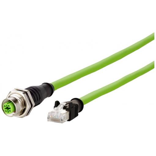 Metz Connect 142M4D25050 M 12 síťové kabely, propojovací kabely CAT 5e S/UTP 5.00 m zelená krytí PUR, odolné proti kyselinám, odolné proti ozonu, odolné proti