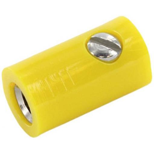 econ connect HOK25GE mini kulatý konektor spojka, rovná žlutá 1 ks Bulk