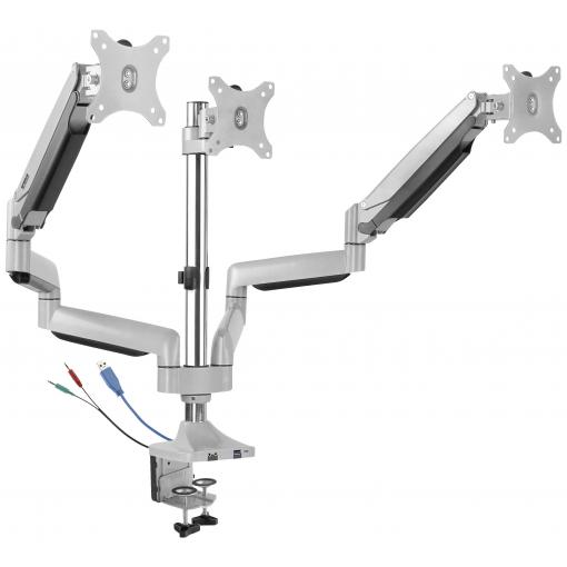 SpeaKa Professional rameno na monitory SP-MM-940 3 Displej: (s) 33,0 cm (13) - 81,3 cm (32) stříbrná nakláněcí, naklápěcí, nastavitelná výška, otočný