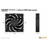 BeQuiet SILENT WINGS 4 PC větrák s krytem černá (š x v x h) 120 x 25 x 120 mm