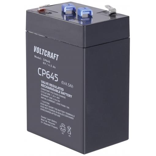 VOLTCRAFT CE6V/4,5Ah VC-12713940 olověný akumulátor 6 V 4.5 Ah olověný se skelným rounem (š x v x h) 70 x 107 x 47 mm plochý konektor 4,8 mm bezúdržbové