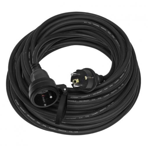 Prodlužovací přívod - spojka, 1zás. 30m, 3x1,5mm2, černá, gumová  FG1-30