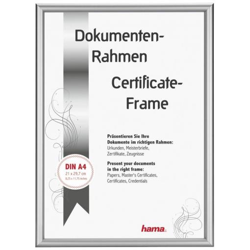 Hama 00063770 vyměnitelný fotorámeček Formát papíru: 21 x 29.7 cm (š x v x h) 220 x 310 x 25 mm stříbrná