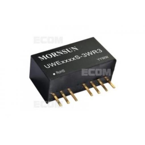 DC/DC měnič UWE1215S-3WR3, ±15 V / 100 mA, izolovaný, SIP-8
