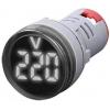 Voltmetr panelový AD16-22DSV, 60–500 V AC, 22 mm, bílý