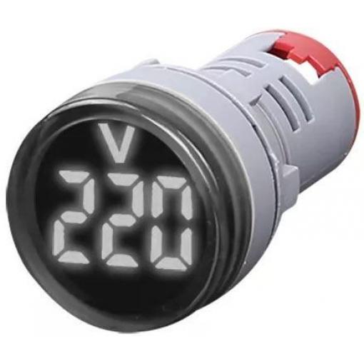 Voltmetr panelový AD16-22DSV, 60–500 V AC, 22 mm, bílý