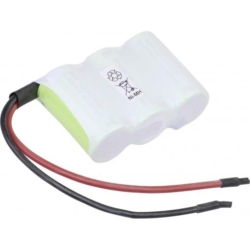 Mexcel Reihe F1x3 Akupack 3 x Malé mono odolné vůči vysokým teplotám, s kabelem, Flat-Top Ni-MH 3.6 V 4000 mAh