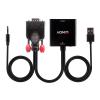 LINDY VGA adaptér [1x VGA zástrčka, jack zástrčka 3,5 mm - 1x HDMI zásuvka, USB 3.2 gen. 1 zásuvka A] 38284