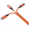 Smrter Nabíjecí kabel USB USB 2.0 Apple Lightning konektor, USB-A zástrčka, USB-C ® zástrčka, USB Micro-B zástrčka 1.20 m oranžová s funkcí OTG, látkový potah