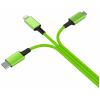 Smrter Nabíjecí kabel USB USB 2.0 Apple Lightning konektor, USB-A zástrčka, USB-C ® zástrčka, USB Micro-B zástrčka 1.20 m zelená s funkcí OTG, látkový potah