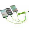 Smrter Nabíjecí kabel USB USB 2.0 Apple Lightning konektor, USB-A zástrčka, USB-C ® zástrčka, USB Micro-B zástrčka 1.20 m zelená s funkcí OTG, látkový potah