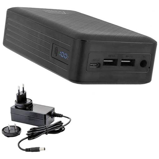 XTPower XT-27000 DC AO PA powerbanka Li-Ion, 26800 mAh, USB, USB-C®, DC zásuvka 3,5 mm, černá, Možnost současného nabíjení a vybíjení, Indikátor stavu