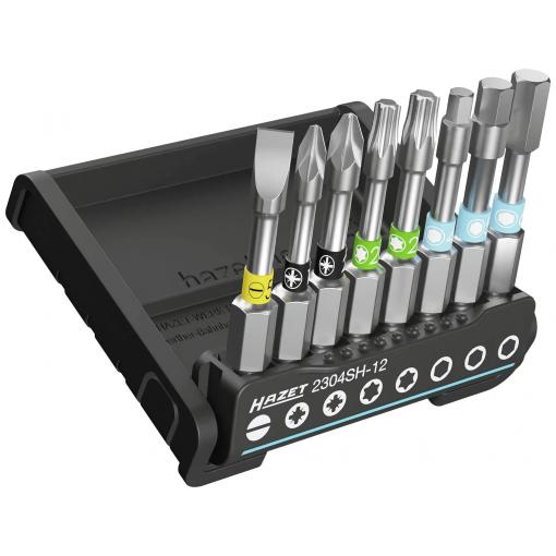 Hazet 2304SH-12 sada bitů, 8dílná, plochý, inbus, křížový PH, křížový PZ, Vnitřní T-profil, 1/4 (6,3 mm)