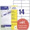 Avery-Zweckform 3653-200 univerzální etikety 105 x 42.3 mm papír bílá 3080 ks trvalé laserová tiskárna, barevná laserová tiskárna