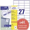 Avery-Zweckform 3479 univerzální etikety 70 x 32 mm papír bílá 2700 ks trvalé barevná laserová tiskárna, laserová tiskárna