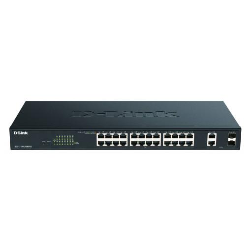D-Link DGS-1100-26MPV2/E síťový switch RJ45/SFP, 24 + 2 porty, 56 GBit/s, funkce PoE