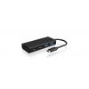 ICY BOX 60511 USB Hub 4 porty USB-A USB 3.0 5 GBit/s s konektorem USB C černá IB-HUB1426-CPD, USB 3.0 Type-C® Hub zu 2x Type-C® und 2x Type-A USB Anschlüssen