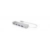 ICY BOX 60437 USB Hub 4 porty USB-A USB 3.0 5 GBit/s lze ovládat prostřednictvím PC stříbrná IB-HUB1425-C3, 4 Port USB 3.2 Gen 1 Type-C® Hub, 1x Type-C zu 4x