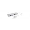 ICY BOX 60437 USB Hub 4 porty USB-A USB 3.0 5 GBit/s lze ovládat prostřednictvím PC stříbrná IB-HUB1425-C3, 4 Port USB 3.2 Gen 1 Type-C® Hub, 1x Type-C zu 4x