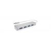 ICY BOX 60437 USB Hub 4 porty USB-A USB 3.0 5 GBit/s lze ovládat prostřednictvím PC stříbrná IB-HUB1425-C3, 4 Port USB 3.2 Gen 1 Type-C® Hub, 1x Type-C zu 4x