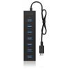 ICY BOX 60257 USB Hub 7 portů USB-A USB 3.0 5 GBit/s s konektorem USB C černá