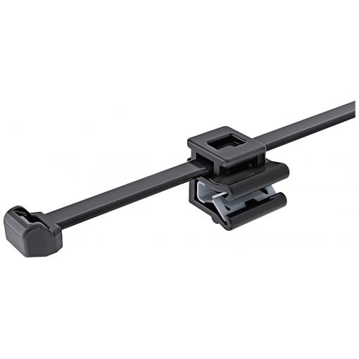 HellermannTyton 156-03064, T50ROSEC5B-PA66W-BK, stahovací pásky, 4.60 mm, 200 mm, černá, svazkování kabelů napříč vůči montáži, svazkování kabelů podél