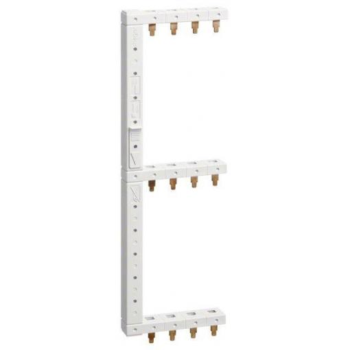 Hager KCF668L Fázový držák Hager KCF668L, 3+N, 3řadý, 125 mm, vertikální Phase busbar hnědá, modrá 4pólový 1 ks