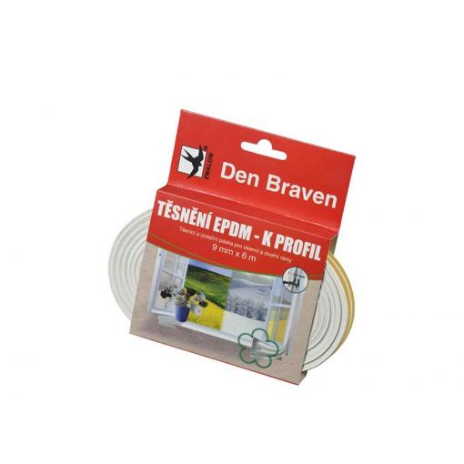 Těsnění do oken a dveří samolepící 9x5,5mm DEN BRAVEN bílá 6m