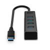 LINDY 43325 USB Hub 4 porty USB-A USB 3.2 Gen1 5 GBit/s s konektorem USB C šedá 43325