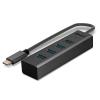 LINDY 43325 USB Hub 4 porty USB-A USB 3.2 Gen1 5 GBit/s s konektorem USB C šedá 43325