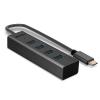 LINDY 43325 USB Hub 4 porty USB-A USB 3.2 Gen1 5 GBit/s s konektorem USB C šedá 43325