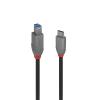 LINDY USB kabel USB 3.2 Gen1 USB-C ® zástrčka, USB-B zástrčka 1.00 m černá pozlacené kontakty 36666