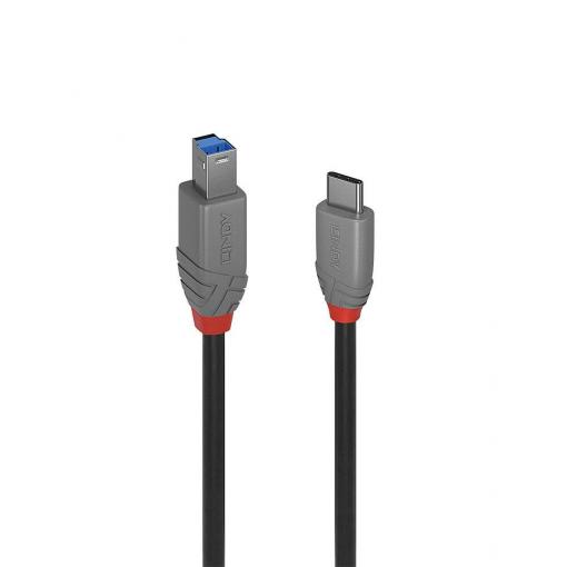 LINDY USB kabel USB 3.2 Gen1 USB-C ® zástrčka, USB-B zástrčka 1.00 m černá pozlacené kontakty 36666
