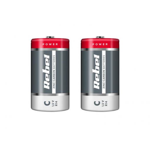 Baterie C (R14) Zn-Cl REBEL 2ks / shrink BAT0083