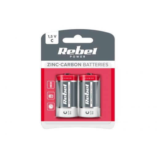 Baterie C (R14) Zn-Cl REBEL 2ks / blistr BAT0083B