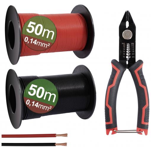 Quadrios 23CW026 Sortiment lanek, 0.14 mm², černá, červená, 1 sada