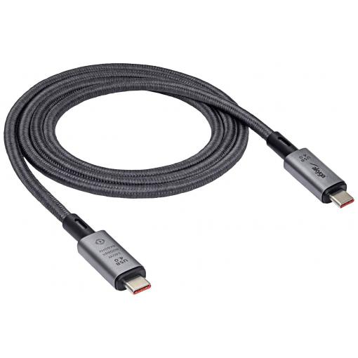 Akyga USB kabel USB-C ® zástrčka, USB-C ® zástrčka 1.00 m šedá AK-USB-45